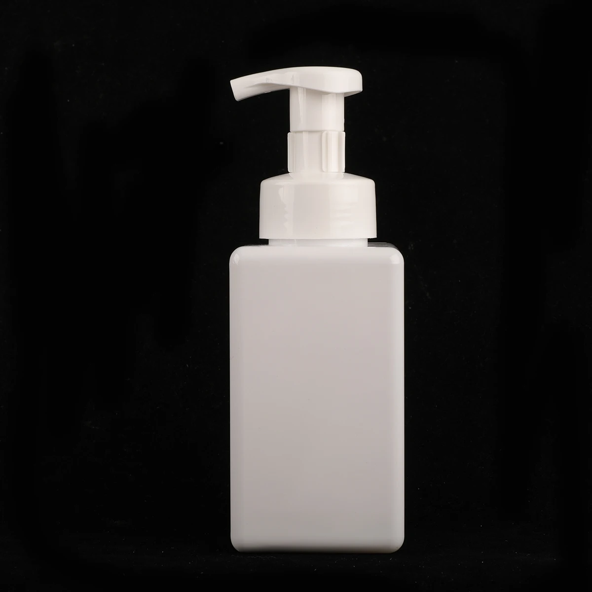 Spot stock low moq all white square 450ml PET plastic foam bottle,empty foam pump bottles,foaming soap dispenser pump bottle
