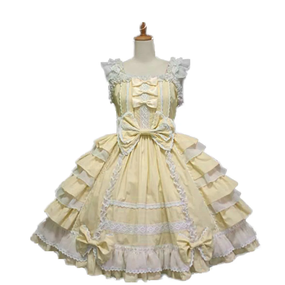 Классическое платье в стиле «Лолита» Для женщин многослойное платье косплей костюм хлопок АО платье для девочки 9 видов цветов