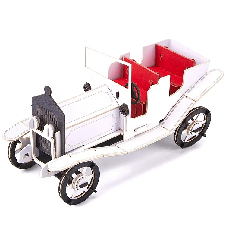 3D Paper Puzzles Retro Car Model - Collectibles Paper Model Kits for Adults Desk Toys Display Gift for Boys/Girls (c)