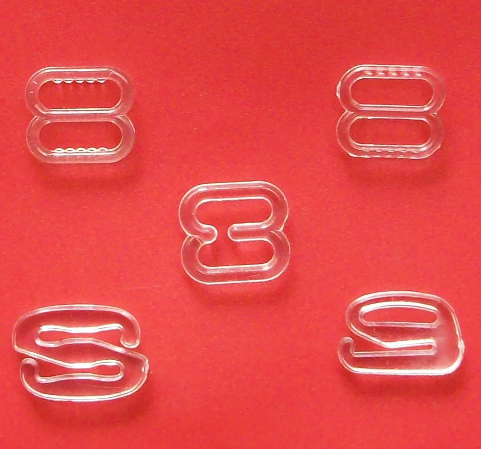 Plastic Bra Ring and Slider Transparent Clear Underwear Clothing Charm Pendant Underwear Accessories Underwear Satin Bow Ribbon