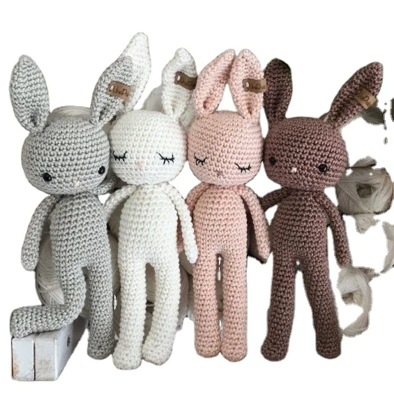 Детский вязаный кролик спокойная игрушка ручной работы