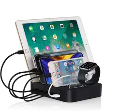 Charging Station 5 Port Cell Phone USB Hub Charger Dock Station Organizer Quick Charge Multi Port Phones Electronic Device