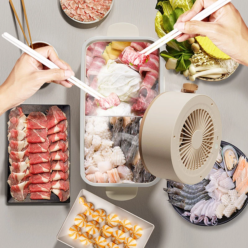 Mini Fashion Desktop USB Rechargeable Strong Suction Portable Extractor Chimney Cooker Range Hood For Dinner Hot Pot BBQ Cooking