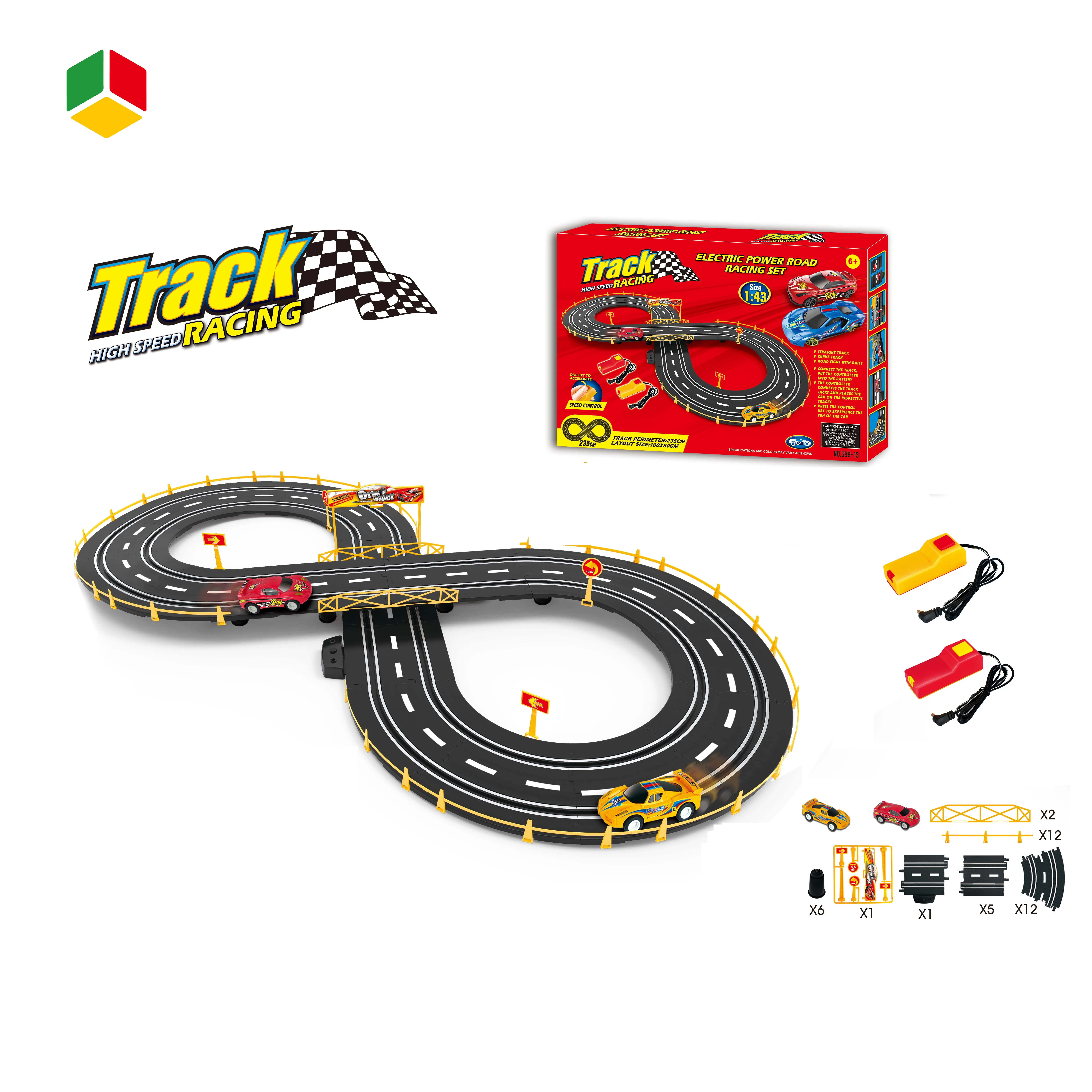 Kids Fast Speed RC Racing Car Track 1/43 Kids Plastic Toy Race Mini Slot Car Racing Track