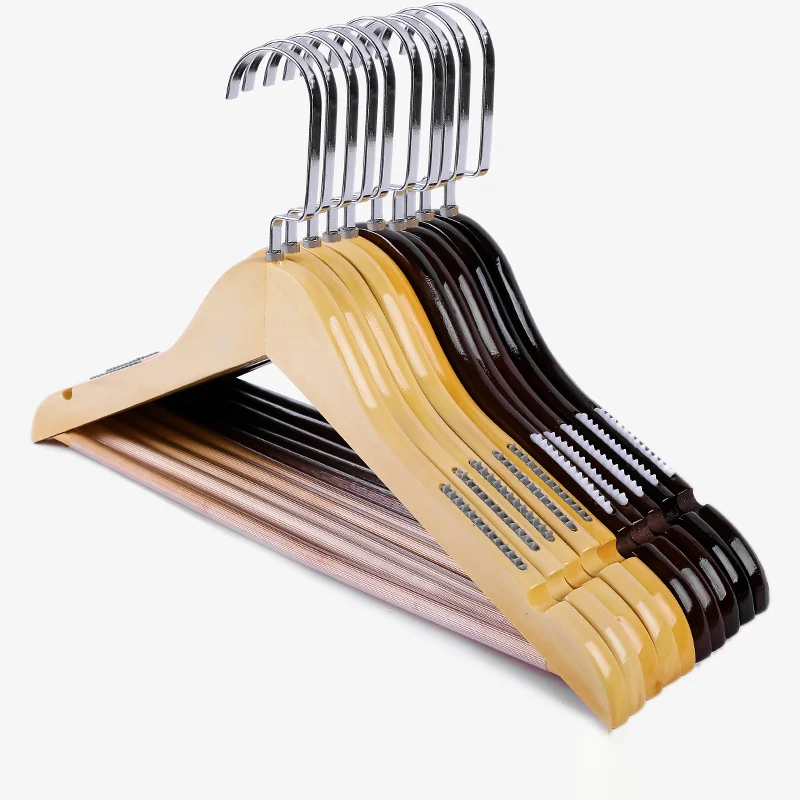 wooden clothes hanger parts non slip laminated black coat skirt hanger wooden luxury wood hanger for clothing