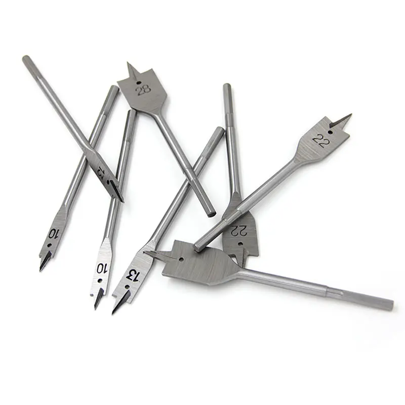 6-45mm Flat Drills High-carbon Steel Wood Hand Drill Bits Titanium Coated Spade Woodworking Tool Power Tools Accessories
