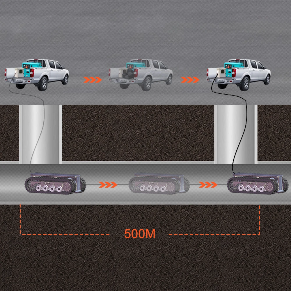 Waterproof IP68 sewer unclogging robot AVA-P6 industrial pipeline cleaning crawler chassis with 30m underwater depth