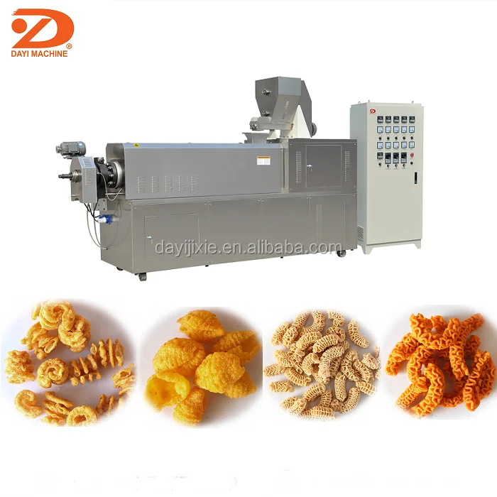 fried snacks extruder making machine wheat flour frying snacks production line wheat flour fried snacks production line