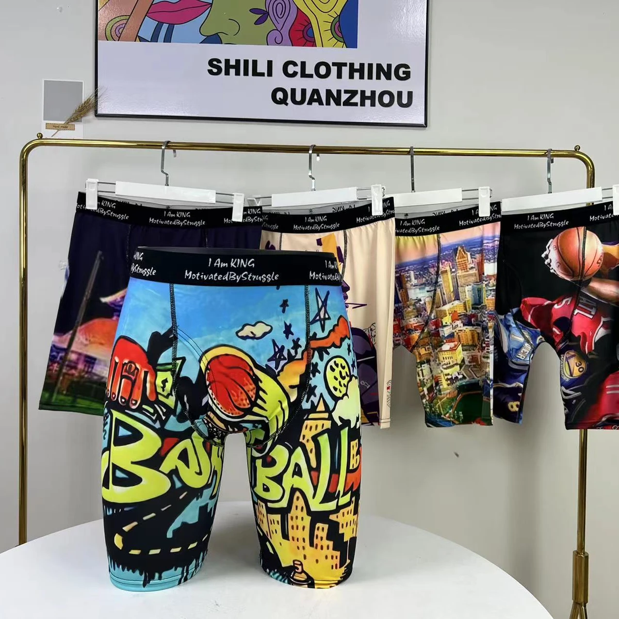 Custom Logo 92%viscose Shorts Sexy Man Printed Boxershort Mens Underwear With Pouch