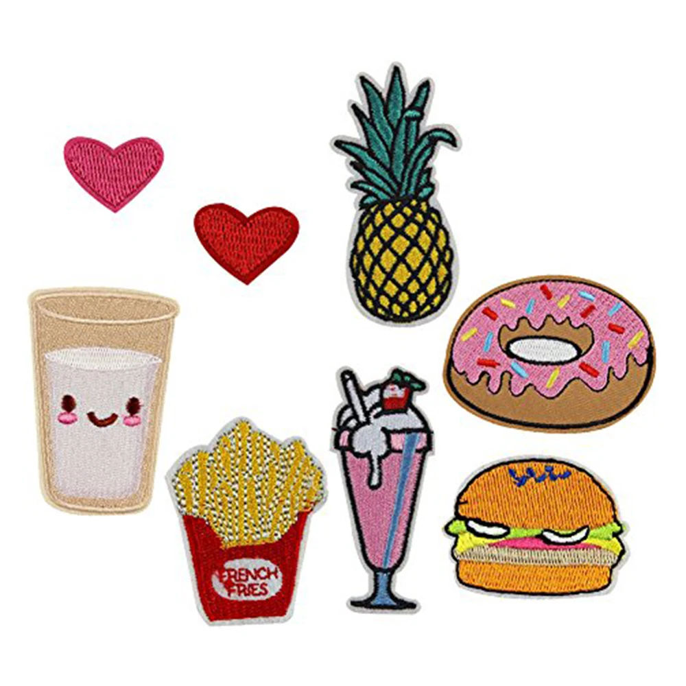 Factory Price No Minimum Iron On Patches Gradient Pattern Custom Embroidered Patches For Clothing