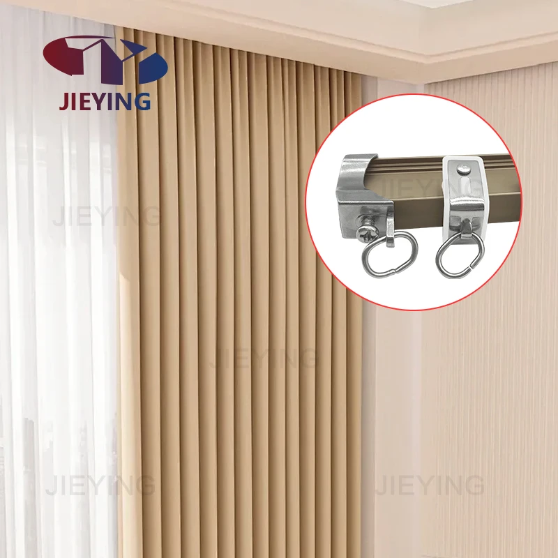 Jieying Thickened Aluminum Alloy Curtain Poles Flexible Bendable Curtain Track ceiling Curtain Rail System