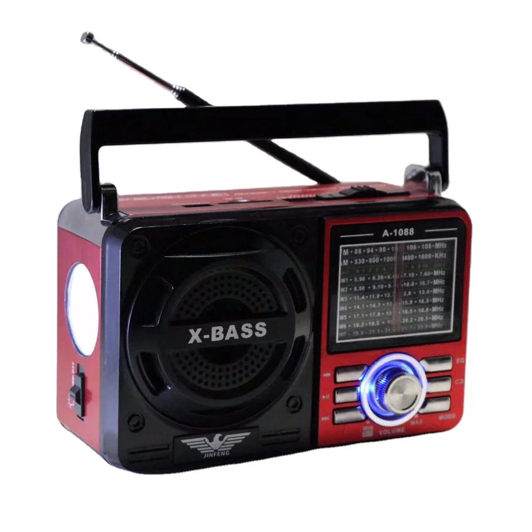 FM/AM/SW1-7 9 полосы радио с USB/TF/SD Card Reader и функцией Bluetooth и светодиодным индикатором, модель 1088