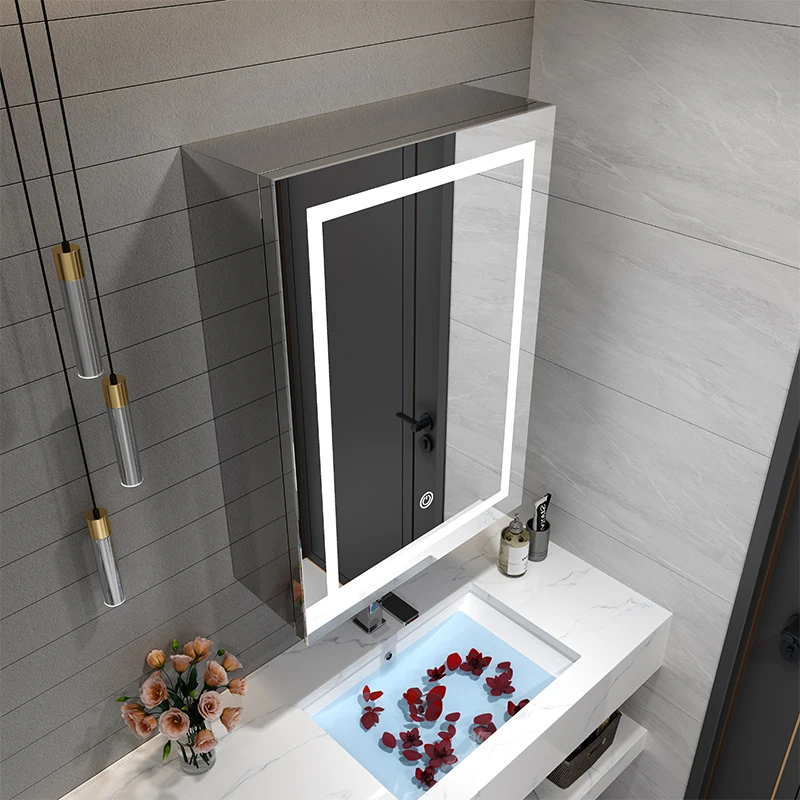 2436/4836 Led Smart Led Mirror Tv Bathroom Cabinet Tall Medicine Cabinet With Mirror Led