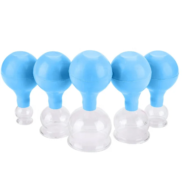 Cloud&Dragon Different Colors Natural Rubber Vacuum Glass Suction Massage Cups Cupping Therapy Cups With 5 Sizes