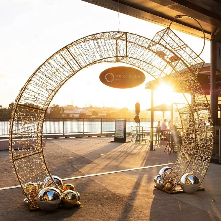 3d Street Christmas Light Arch Color Changing  For Wedding Decoration arch Time Tunnel Motif Lighting