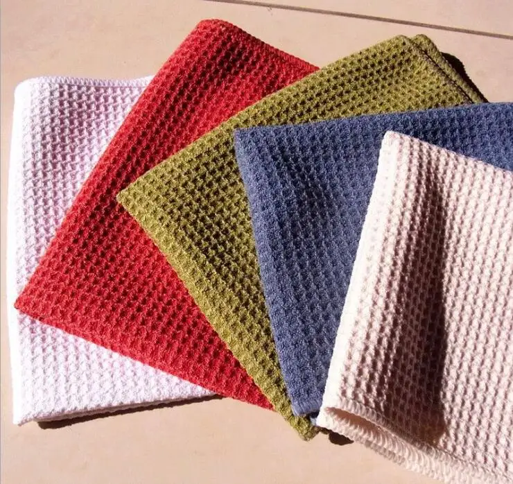 waffle pineapple fabric colorful design dish clean wash cleaning cloth waffle weave micro fiber tea towel kitchen towel