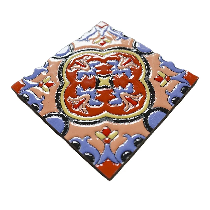 Patchwork Mix Random Color Pattern 100 x 100 mm Bright Surface Ceramic Tile Bar Dandy Brick Concave Flower Tiles