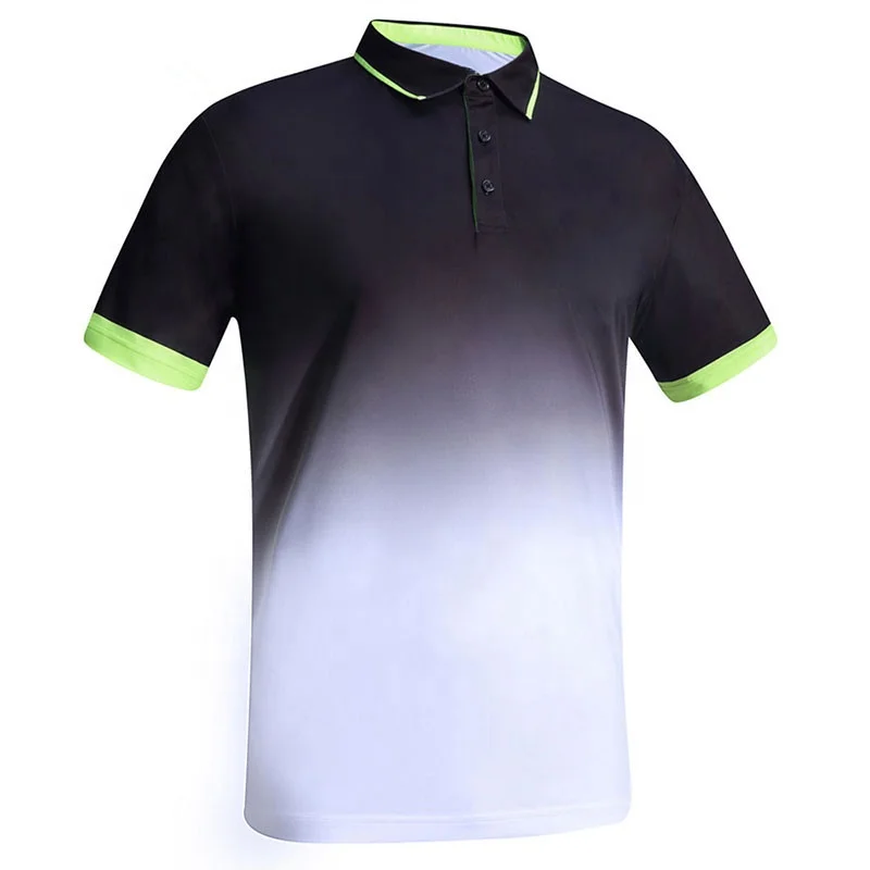 Mesh material 100% polyester mens black sublimitation polo shirt