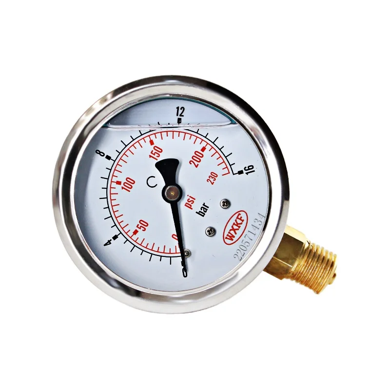 High quality 3inch 80mm stainless steel 0-15 PSI pressure gauge 1 bar