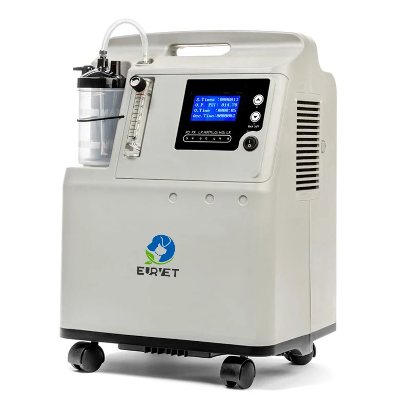 EUR PET Top Quality Veterinary Equipment Oxygen Generator Medical Grade 5l 10l Double Flow Oxygen Concentrator