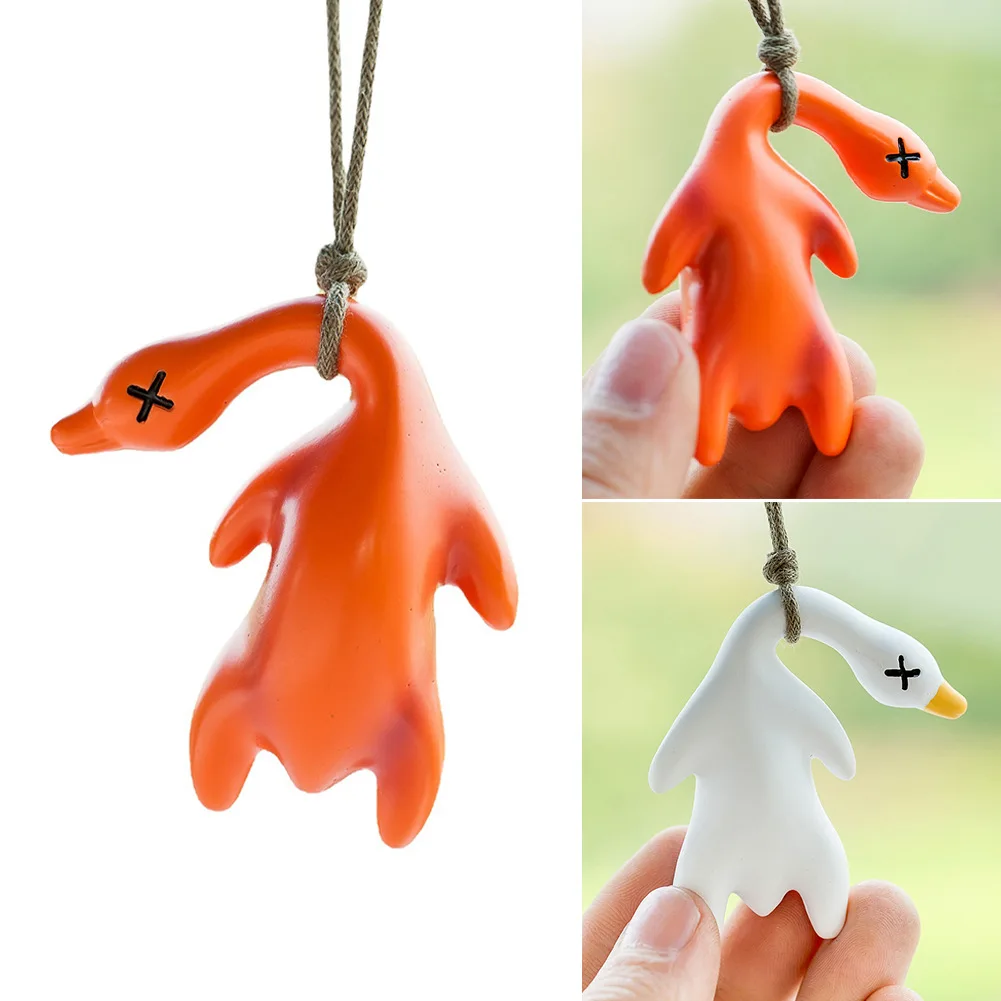 Gypsum Anime Duck Car Mirror Pendant Cartoon Cute Auto Rearview Mirror Ornaments Birthday Gift Auto Interior Decoration Pendant