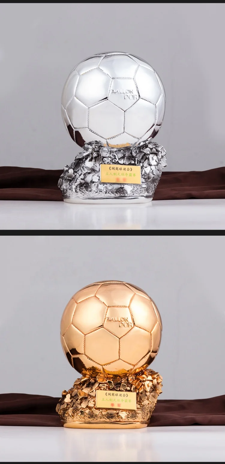 1 piece soccer trophy gift resin crafts trophy final shooting athlete electroplating golden ball award