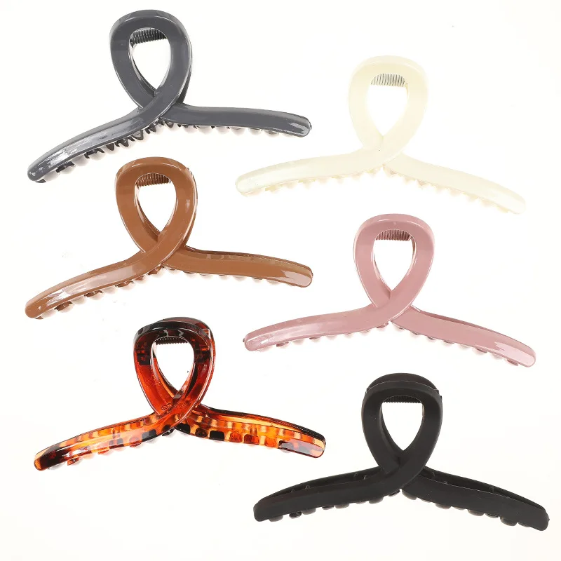 4.3inch Wholesale hair claw clips simple geometric crossover hair clips for women hair accessories