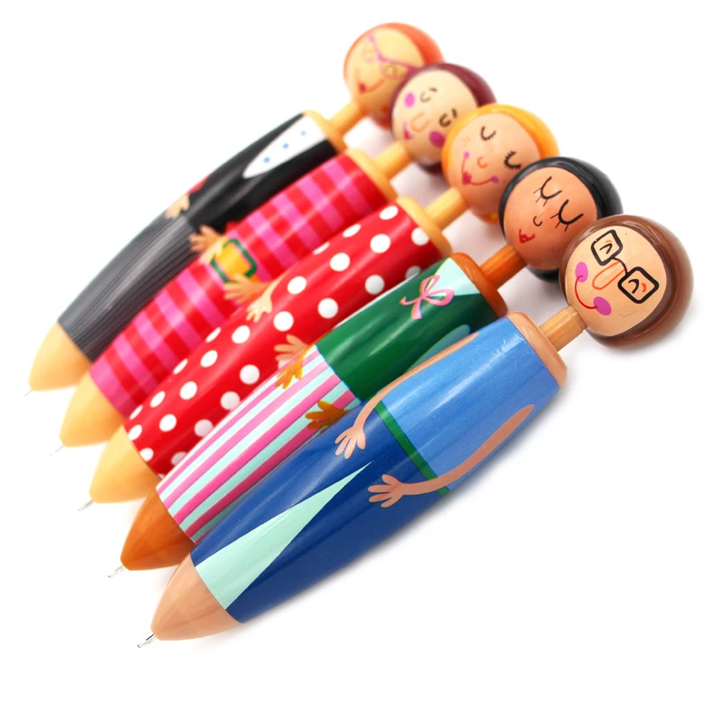 
Vivid novelty children kits toy gift pen lovely doll ball pen for promotion 