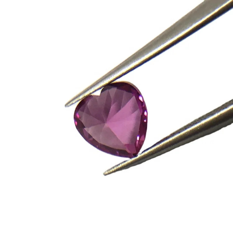 Wholesale gemstones 3# gem prices of rose pink red heart shape ruby synthetic sapphire corundum nielgems