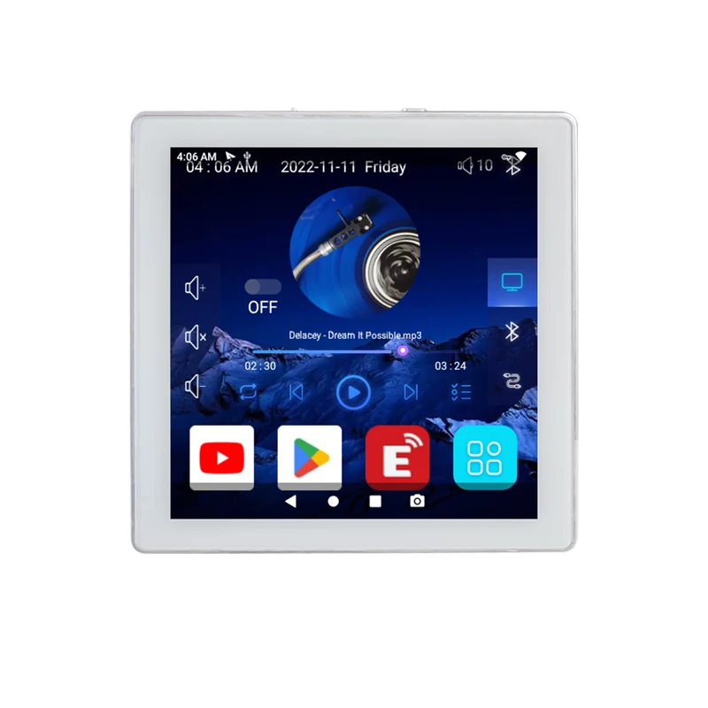 Mini 8 Ohm Smart WIFI Bluetooths Wall Audio Amplifier 4-Channel 25W Stereo Home Theater Background Music Android 10.0 System