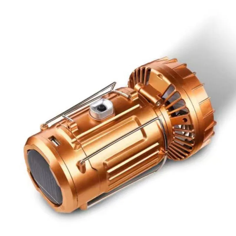 Survival Emergency Rechargeable Solar Camping Lamp Power Bank for Phone Outdoor BBQ 3 IN 1 Camping Light with Fan