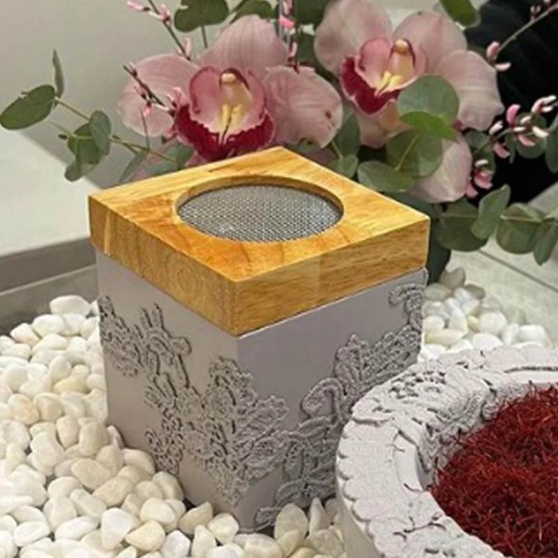 Arabic Style Mubkher Creative Lace Design Concept Incense Burner Holder Retro Eid Ramadan Muslim Decor