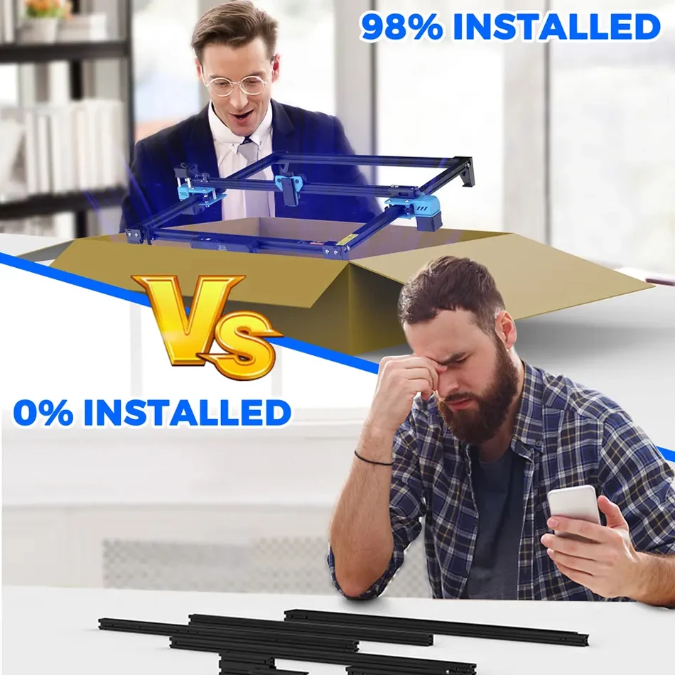 TWOTREES TTS 20W Desktop Commercial 500mm/s Speed 0.01mm Engraving Erecision Air Assist carbon dioxide laser engraving machine