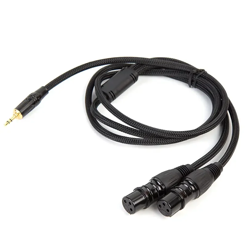 High quality 3.5mm TRS to Dual XLR Splitter Cable Gold-plated Dual XLR to 3.5mm TRS Cable