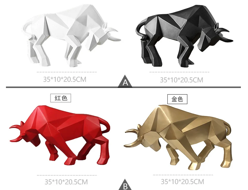 Statue Bull Sculpture Gold Animal Figurines Nordic Decoration Home Decor Tabletop Statues Bulls Figurines Animal Cabinet