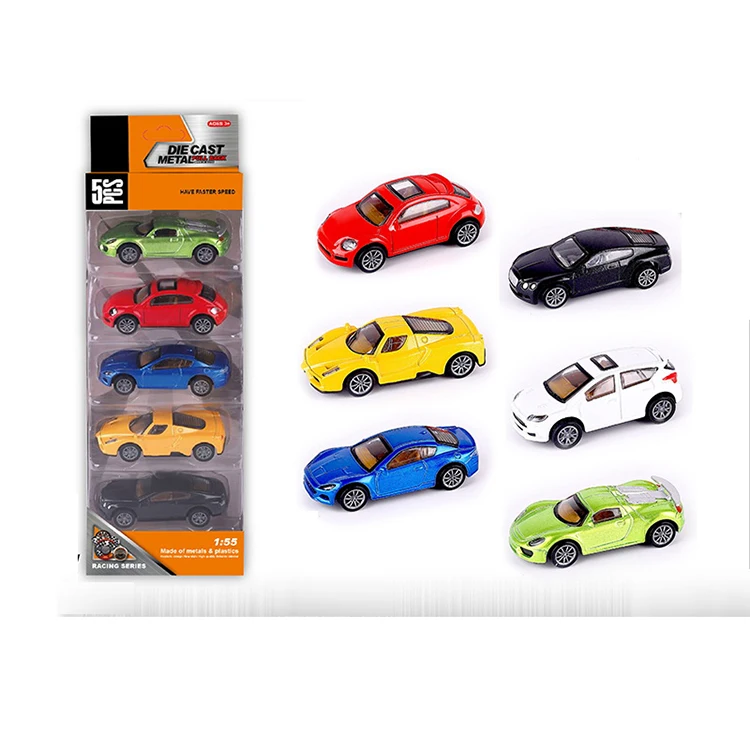 5pcs die cast city toy car 1:55 scale pull back  metal toy car