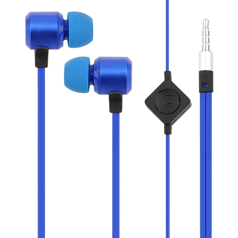 
URIZONS In-ear round hole flat wire earphone wholesale in-line new style earbuds fashionable mobile phone headsets 