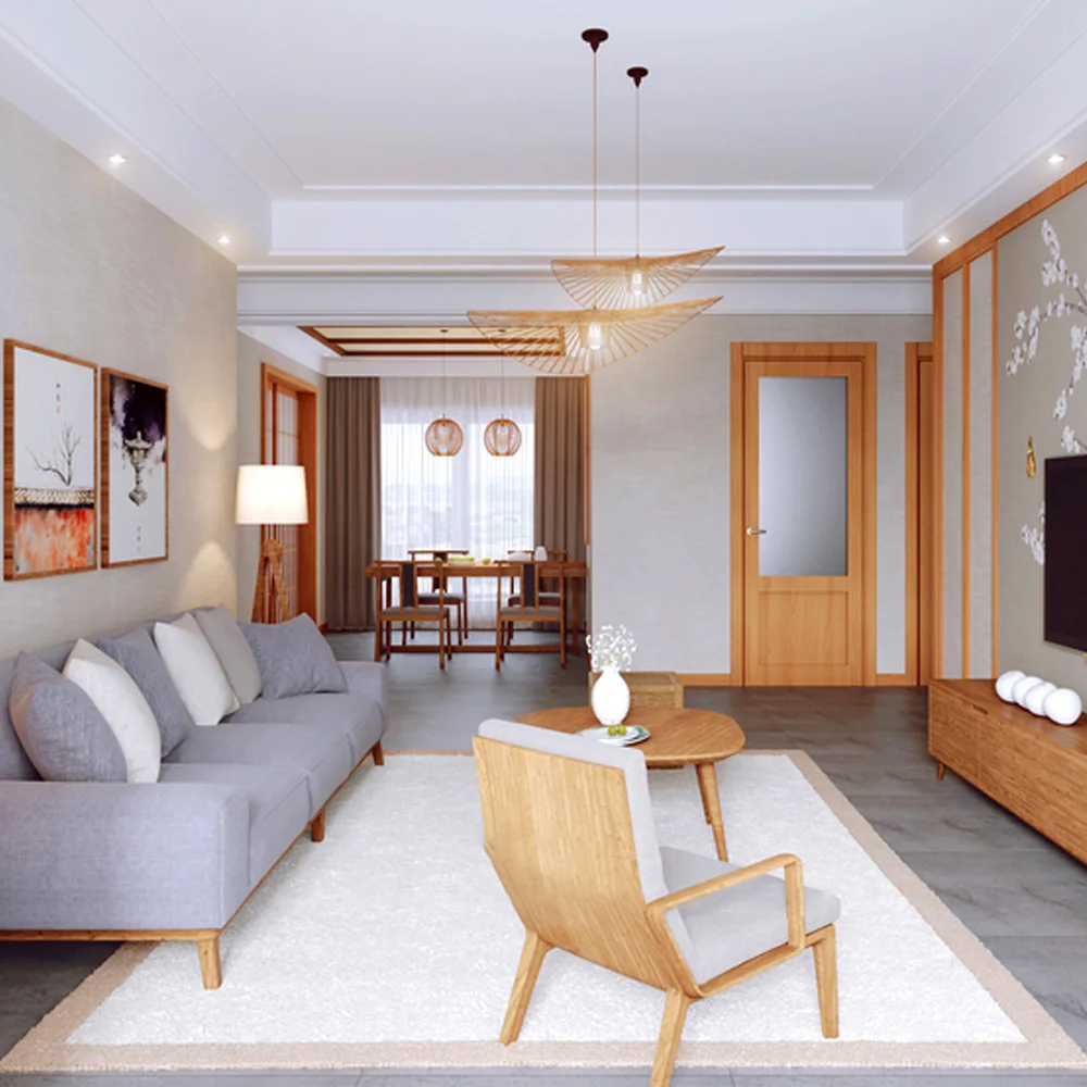 Nordic style modern minimalist bamboo fiber wear-resistant luxury living room carpet