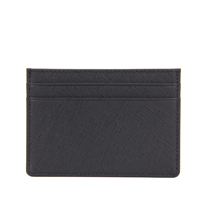 Custom High Quality Designer Slim Saffiano Leather Credit Card Holder Wallet Men