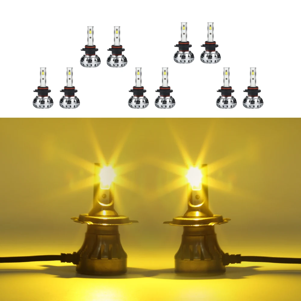 High quality Led Headlight Bulb Kit Mini 3000K 6000K 12000LM 9 - 32V White Super Bright Fog Light Headlight Lamps Car Light