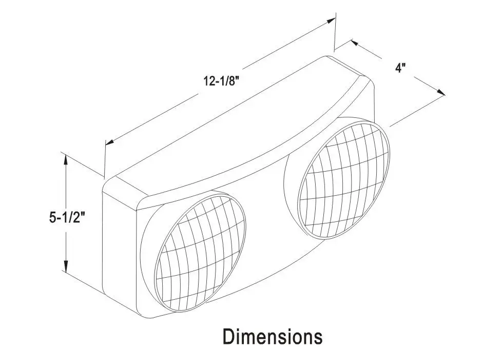 120/277V USA Standard ABS Housing twin spot with battery LED Emergency Light
