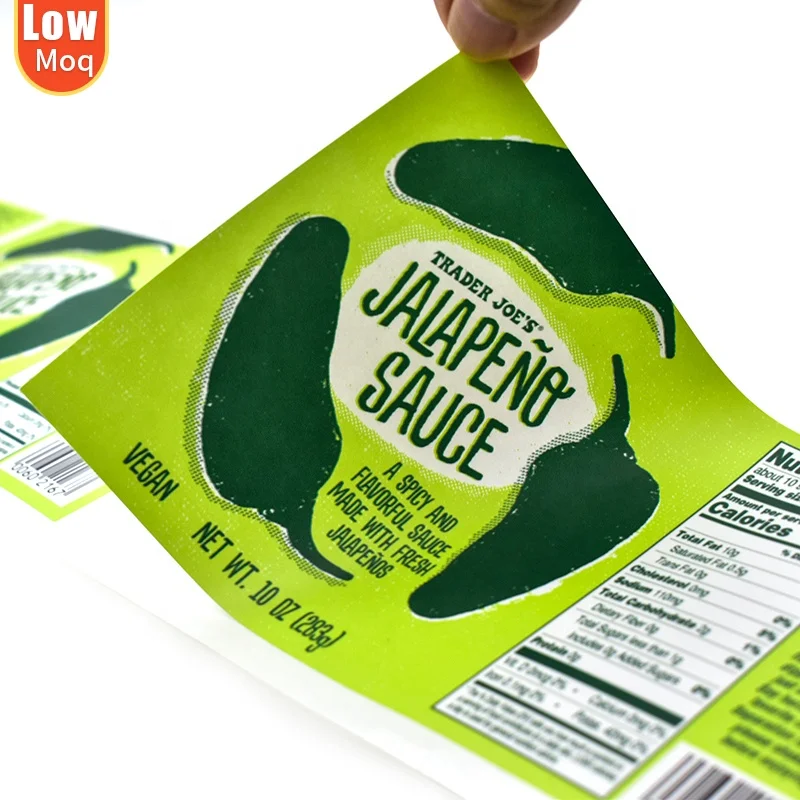 PVC vinyl self adhesive die cut round label customized circle logo sticker for food package