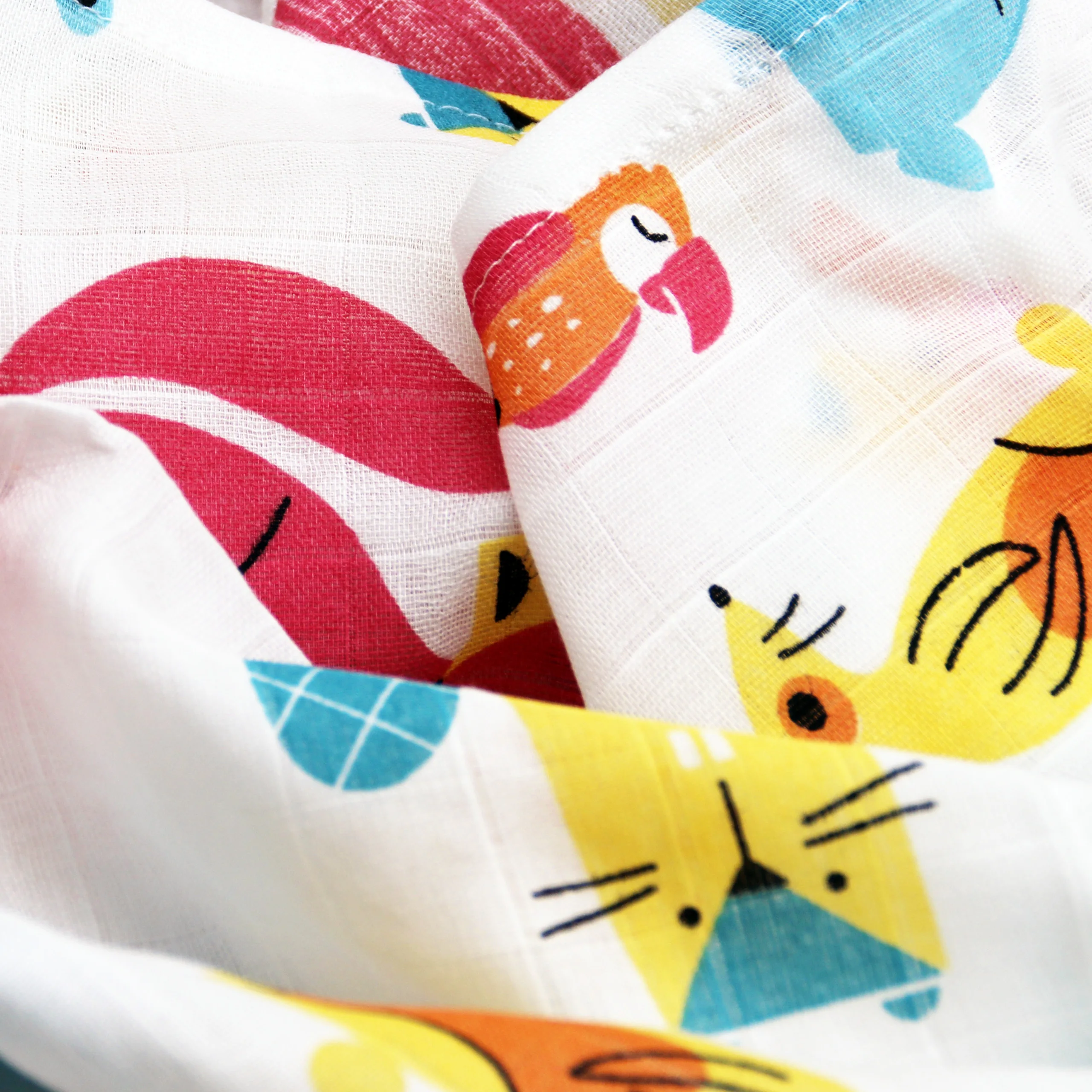 Stock design organic cotton muslin swaddle blanket for baby