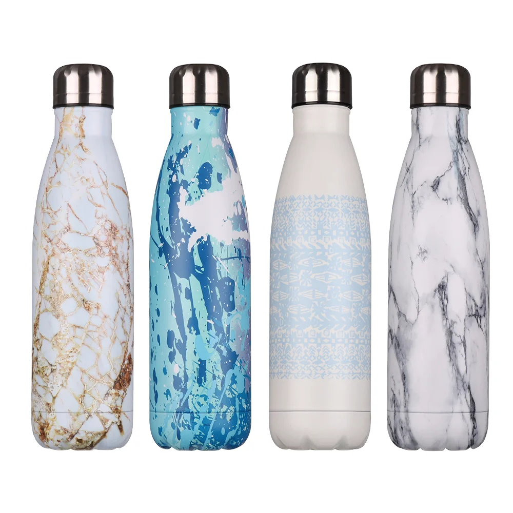
HEALTH-KIN Double Walled Vacuum Insulated Cola Shape Thermos Flask 500ml Stainless Steel Insulated Water Bottle 