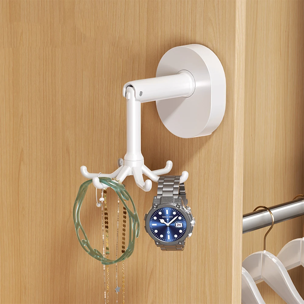 Waterproof Kitchen Hook Kitchen Utensil Hanger Purse Hook Holder 360 Degree 6 Claw Rotating Folding Bag 180 Degree Vertical Flip