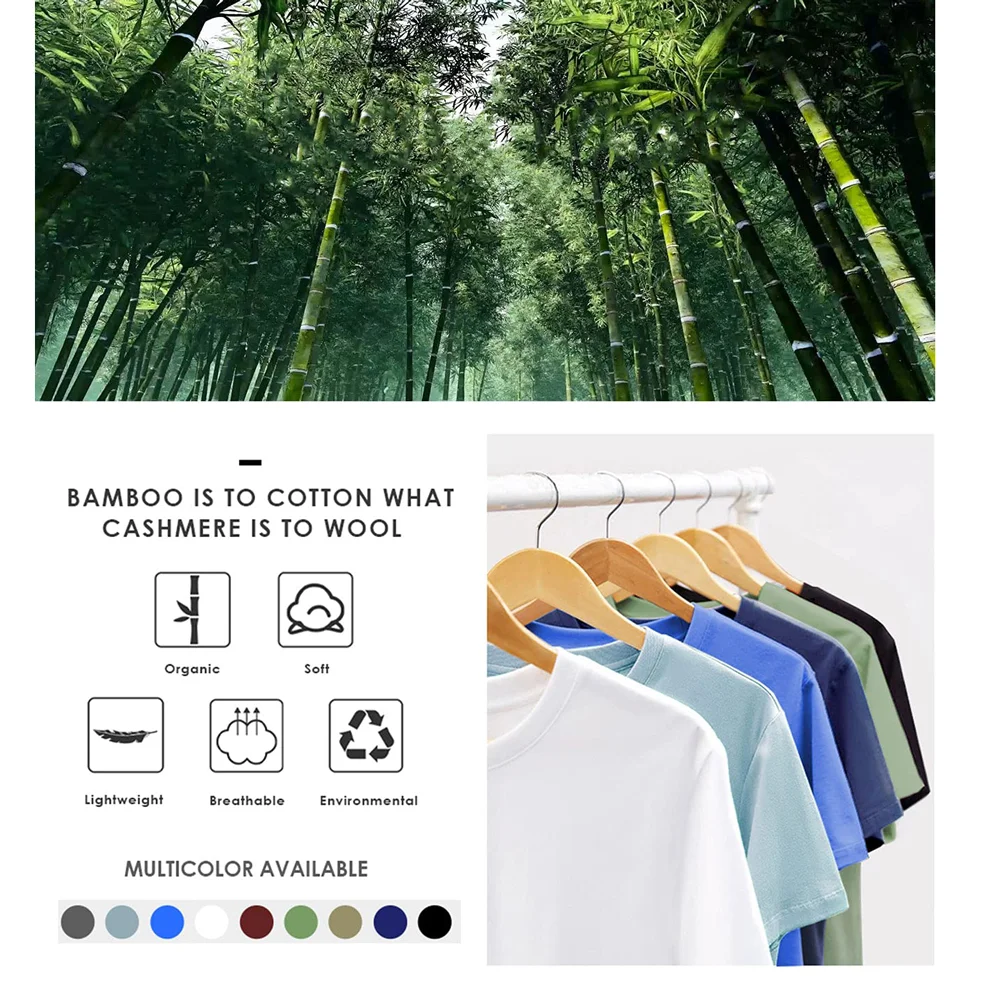 High Quality Bamboo T-shirt Men Wholesale Eco-friendly  Bamboo T-Shirt Organic Plain T Shirts For Men