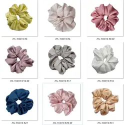 JYL Custom 15cm XL Solid Color Scrunchies Elastic Hair band for women hair accessories Silk Satin  Hair Scrunchies