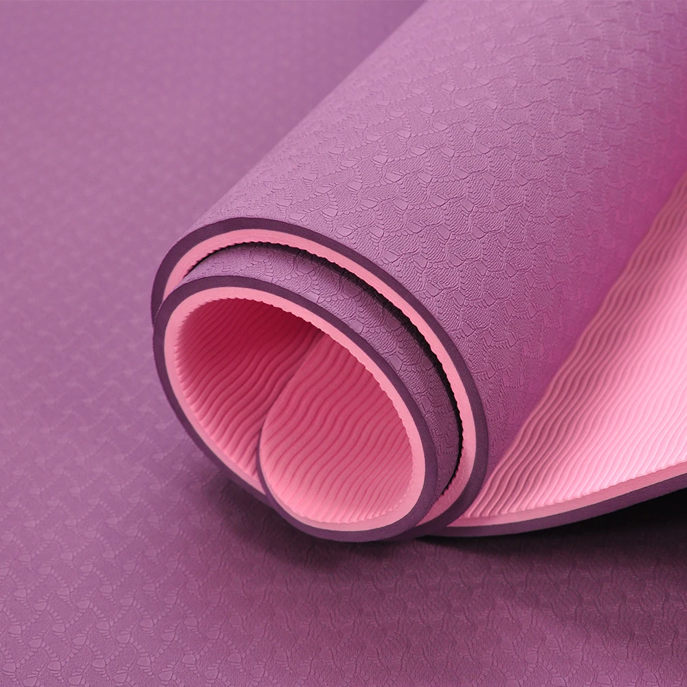 
double Layer home made fitness TPE eco-friendly sports Yoga mat 