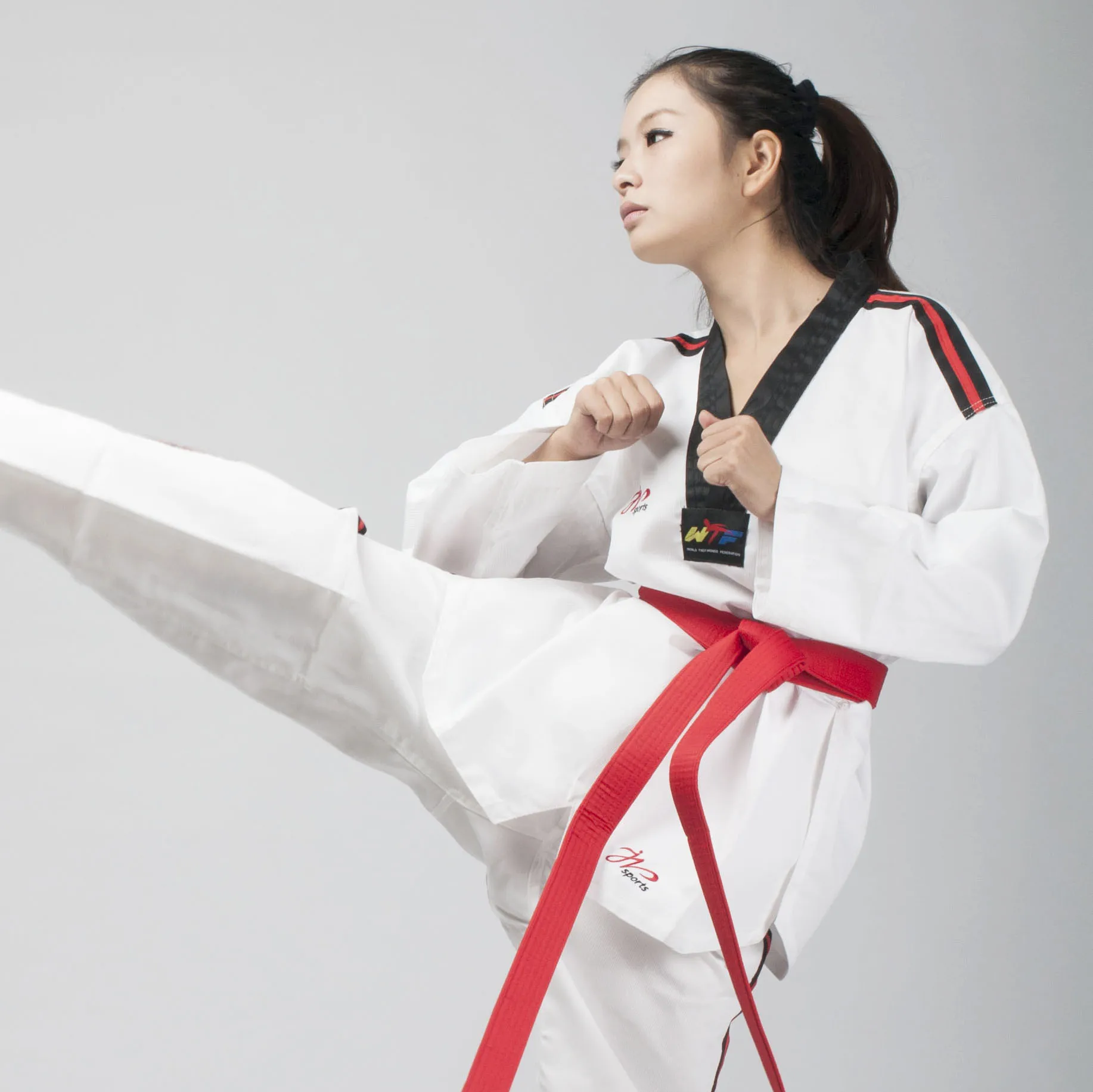 Sample Free Shipping New Stripe Pattern Hot Sale Super Light Martial Arts Taekwondo Uniform Dobok For Sale