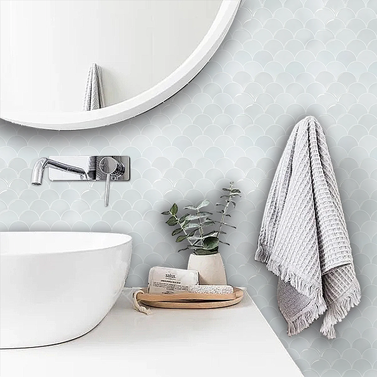 Gray color 12x12 backsplash tile peel and stick design products smart vinyl tile